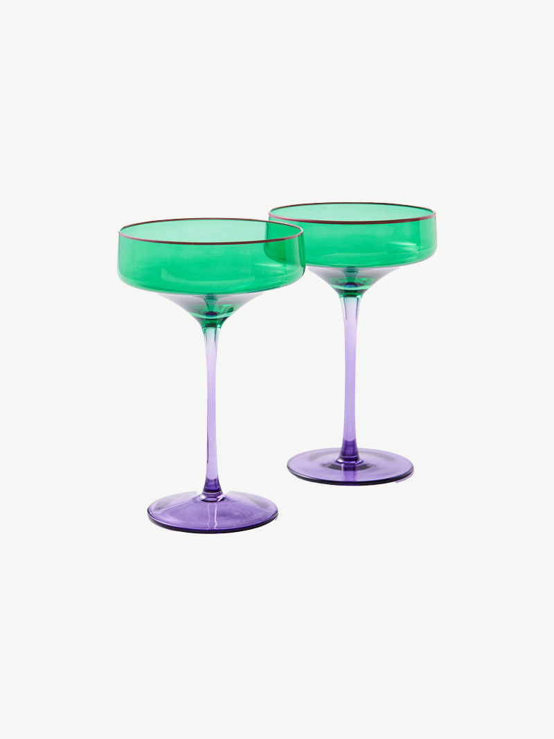 Kip & Co - Jaded Margarita Glass 2P Set One Size