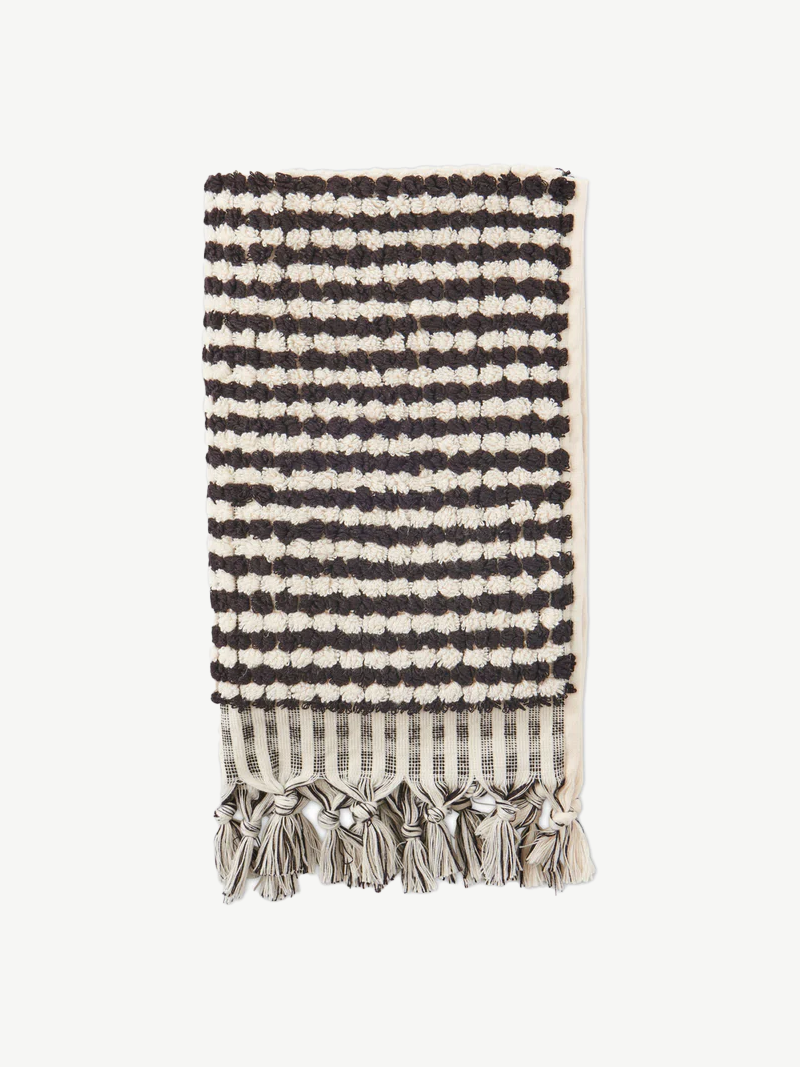 Black & White Pebbles Turkish Hand Towel