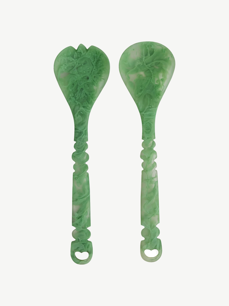 Sage x Clare Wilkie Salad Servers - Emerald