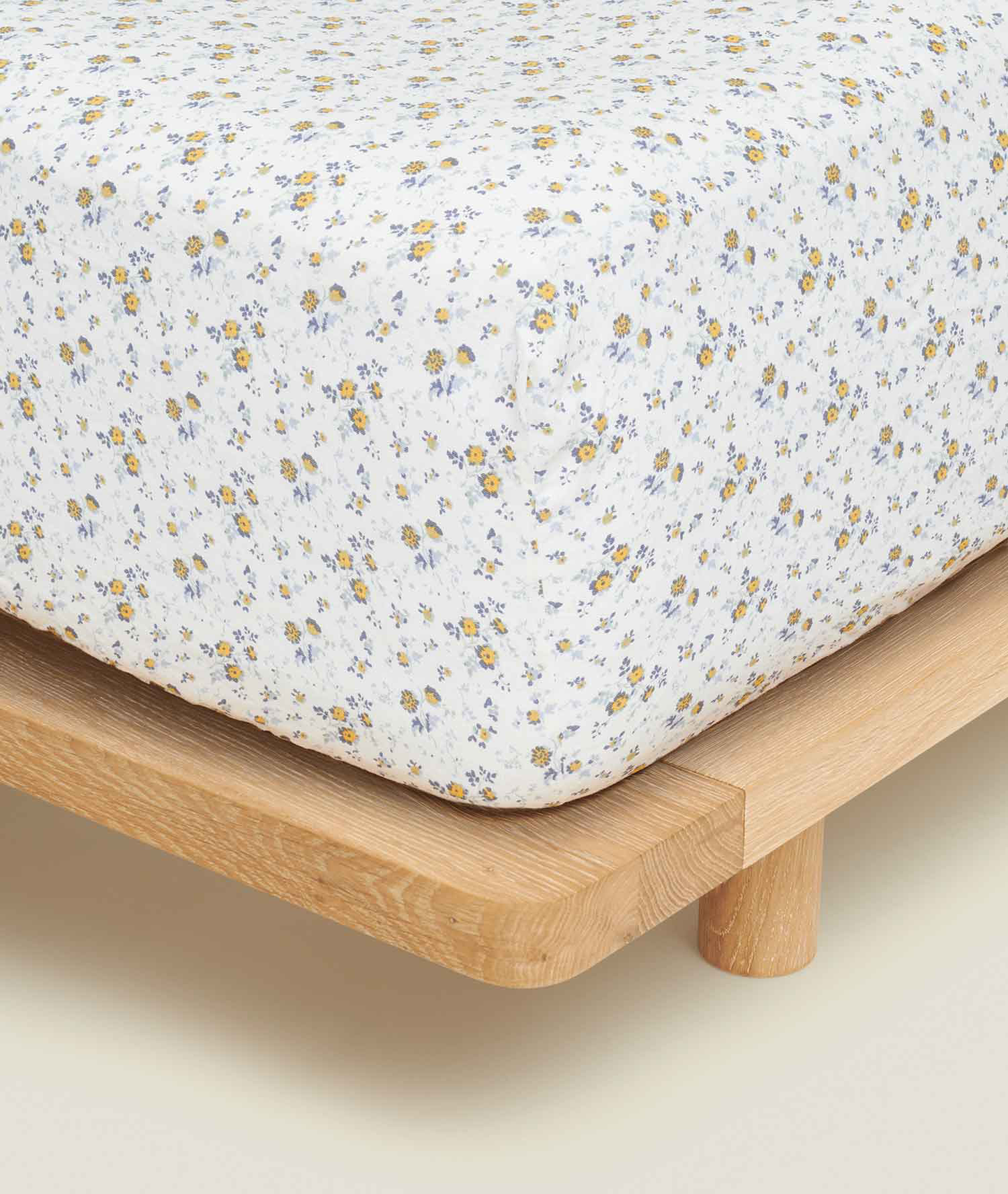 100% Linen Fitted Sheet in Summer Floral - King