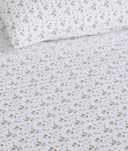 100% Linen Flat Sheet in Summer Floral Sale price - King