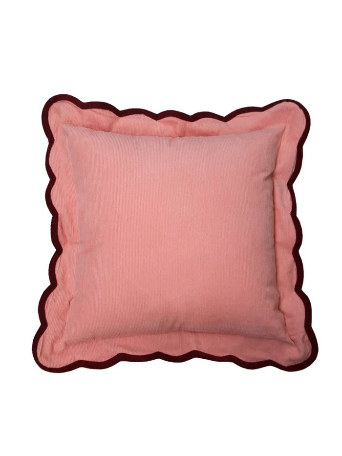 Mosey Me - corduroy Scalloped Cushion Pistachio