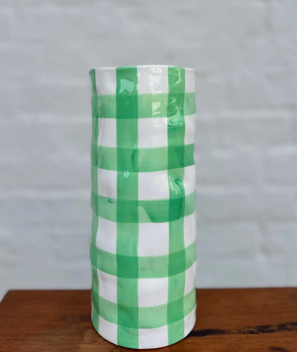 Medium vase mint gingham - noss
