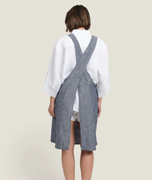 Linen Apron in Denim
