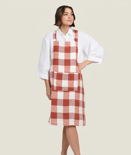 Linen Apron in Paprika