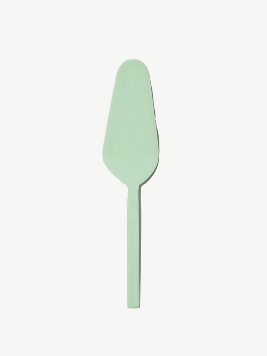 Enamel sage cake server - B & N