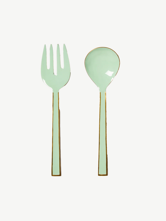Enamel candy salad servers - B & N