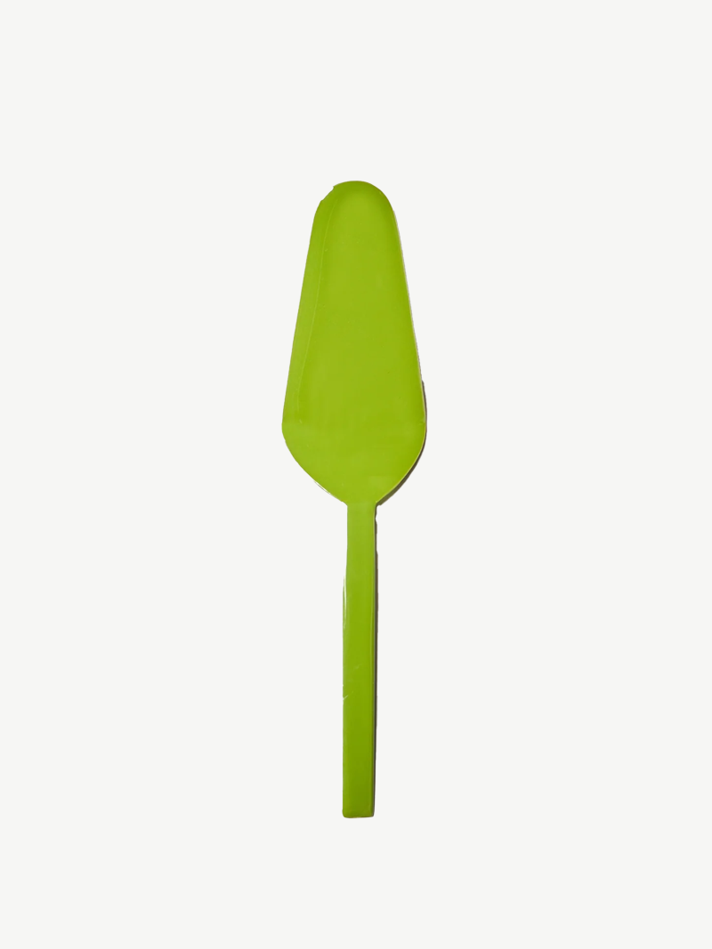 Enamel sage cake server - B & N