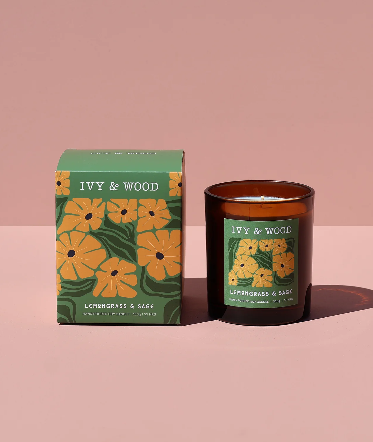 Flora candle 300g - ivy and wood