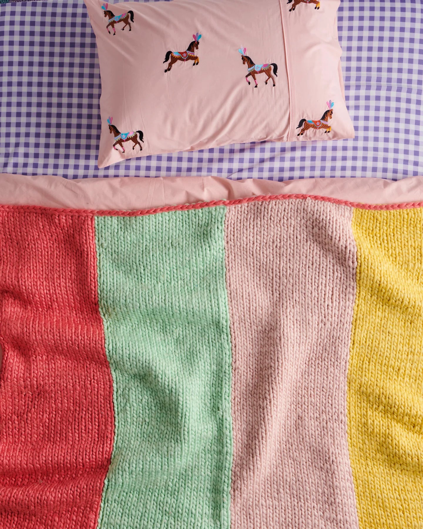 Kip & Co Melon Chunky Knit Blanket One Size