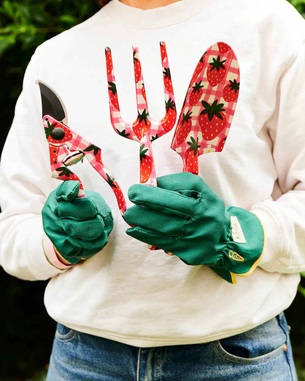 Kip & Co Strawberry Jam Garden Tools and Gloves Set one size