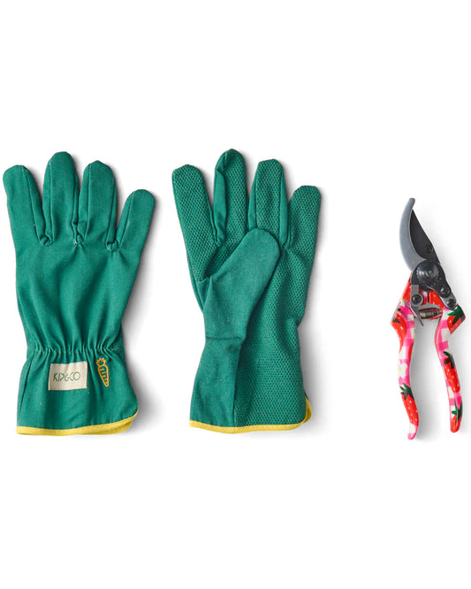 Kip & Co Strawberry Jam Garden Secateurs and Gloves Set one size