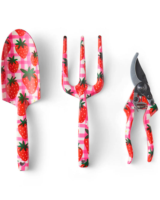 Kip & Co Strawberry Jam Garden Tools and Gloves Set one size