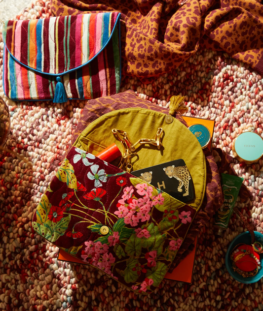 Sage x Clare Genevieve Velvet Clutch