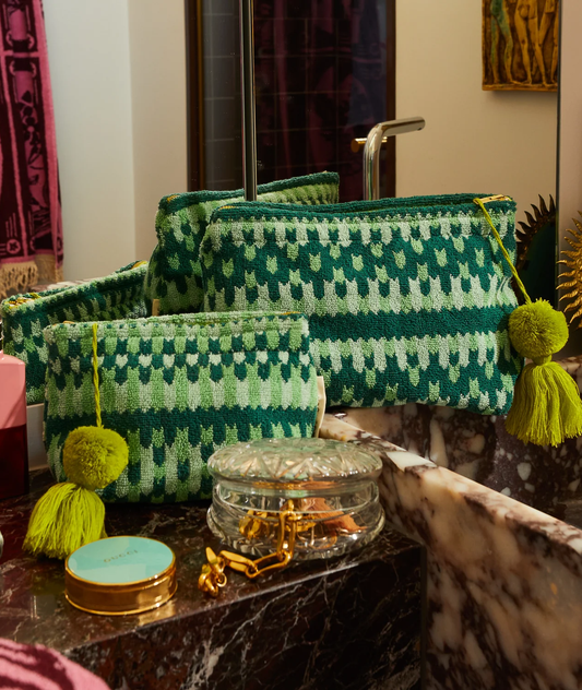 Sage x Clare Arlette Terry pouch - Jade Small