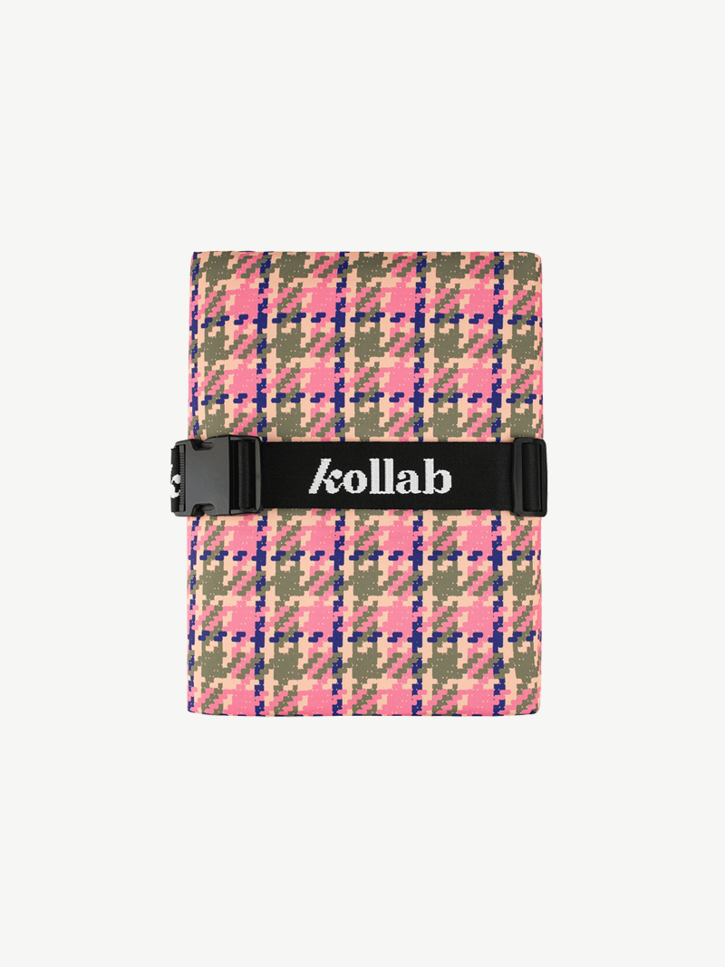 Kollab - picnic mat - pink houndstooth