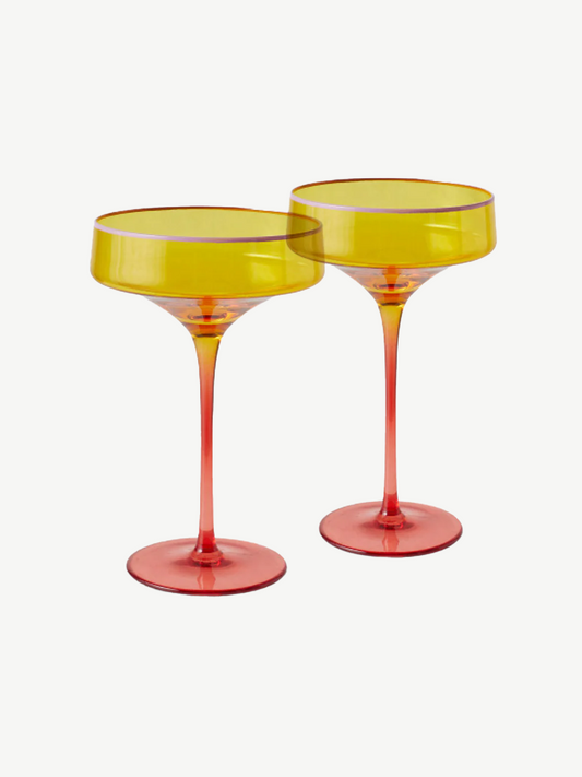 Tropical Punch Margarita Glass 2P Set