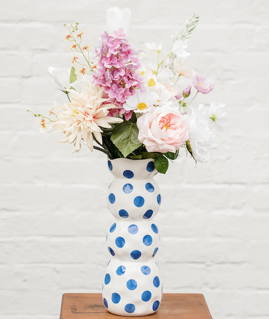 3 tier vase classic blue spots