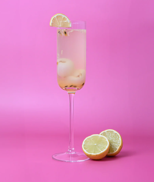 Atticus ribbed champagne glass