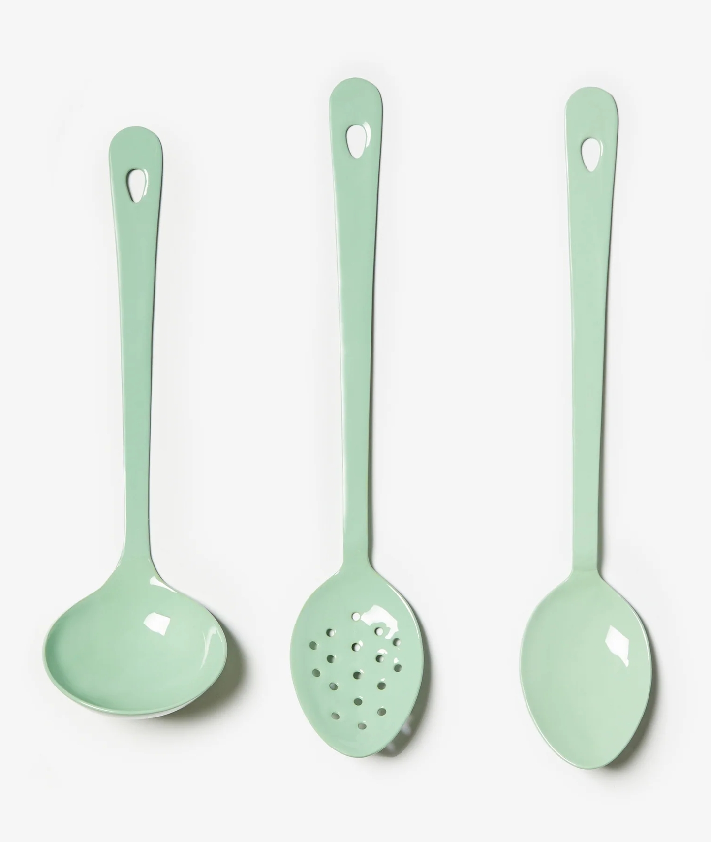 Enamel Mint Kitchen Utensil Set