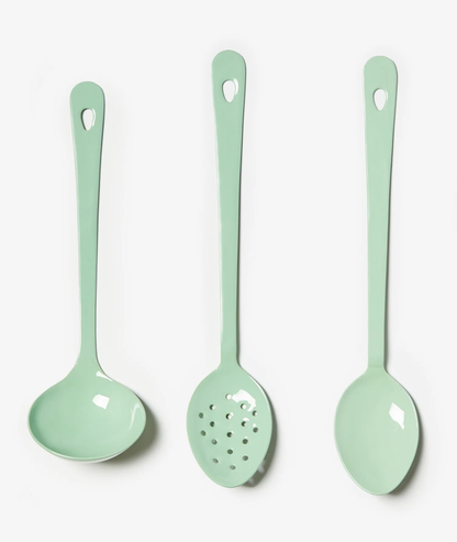 Enamel Mint Kitchen Utensil Set