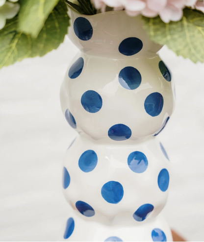 3 tier vase classic blue spots