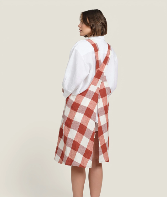 Linen Apron in Paprika