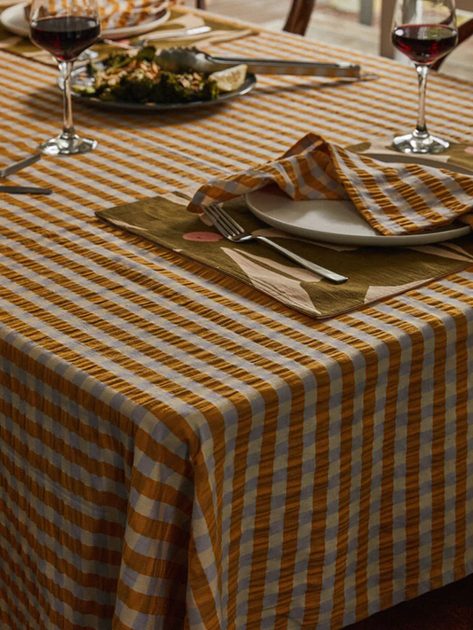 Mosey Me - Mango Seersucker Tablecloth