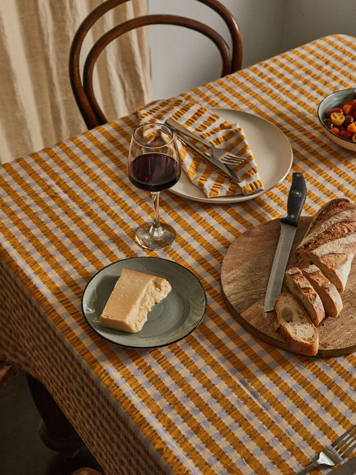 Mosey Me - Mango Seersucker Tablecloth
