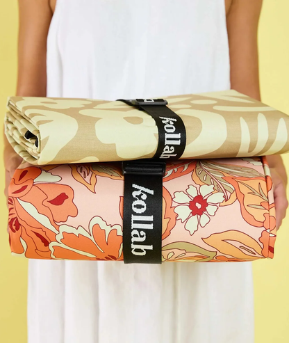 Kollab - picnic mat - pink houndstooth
