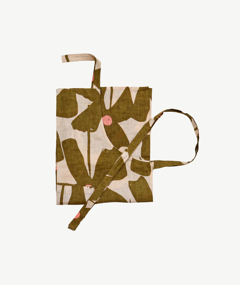 Mosey Me - Olive poppy apron