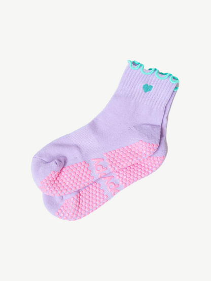 Grippy Socks - Pastel Ankle Frill Grippy Socks - Lilac + Mint Frill / M/L women's AU