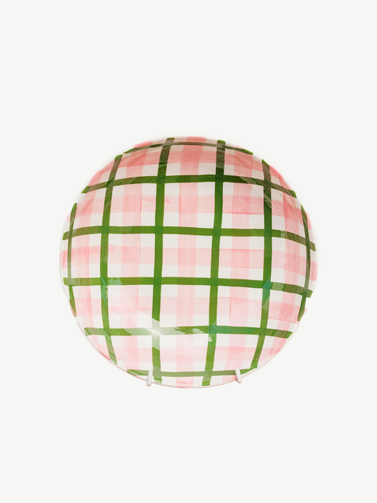 Salad bowl pink and dark green gingham - noss
