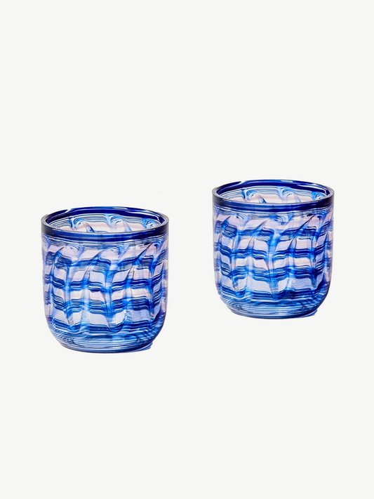 Watercolour blue tumblers  - B & N