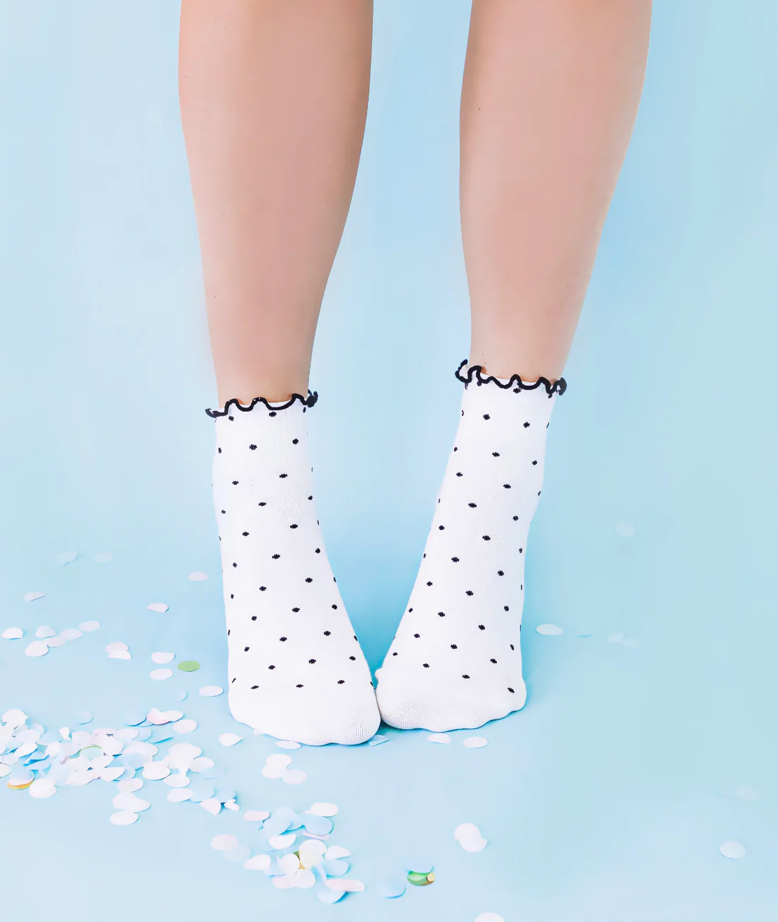 Grippy Socks - Dotty Grippy Socks - White - S/M