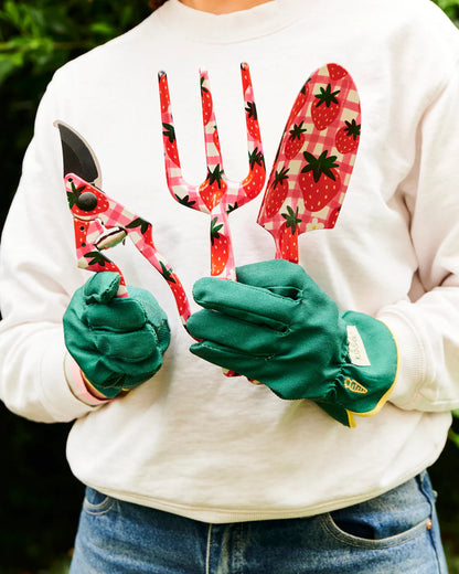 Kip & Co Strawberry Jam Garden Tools and Gloves Set one size