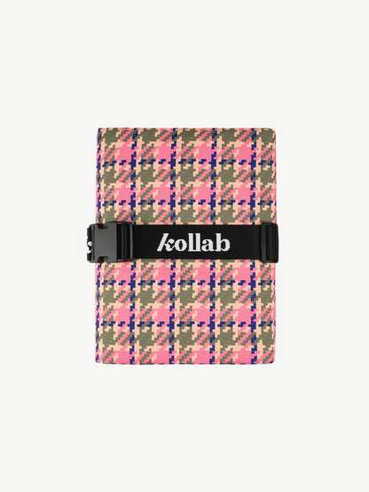 Kollab - picnic mat - pink houndstooth