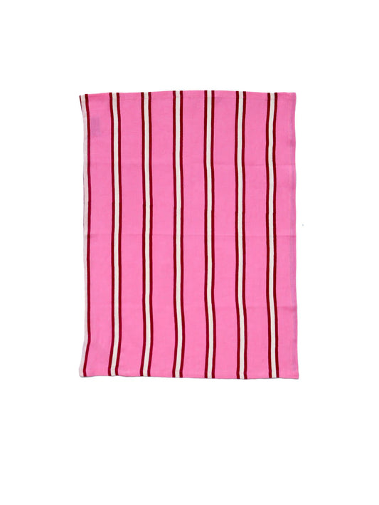 Mosey Me - raspberry striped tea towel